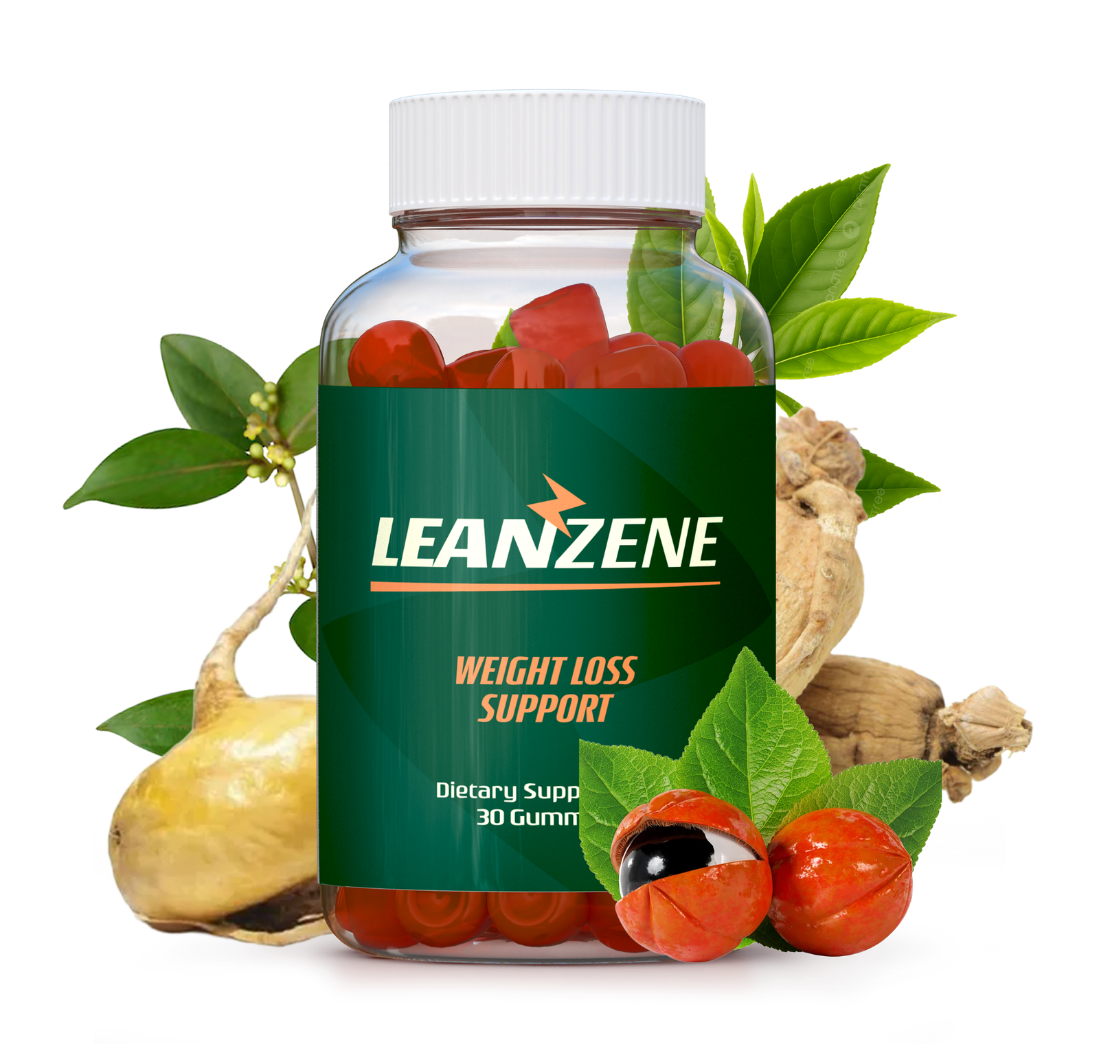 Leanzene weight loss gummies bottle with natural ingredients